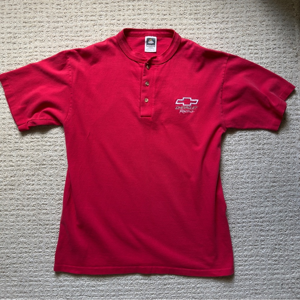 Vintage 90's Single Stitch Red Chevrolet Racing Shirt